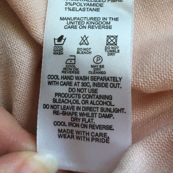 Ted Baker metallic pink silver stripe frill sweater top blouse size 2 nwot - Picture 6 of 6